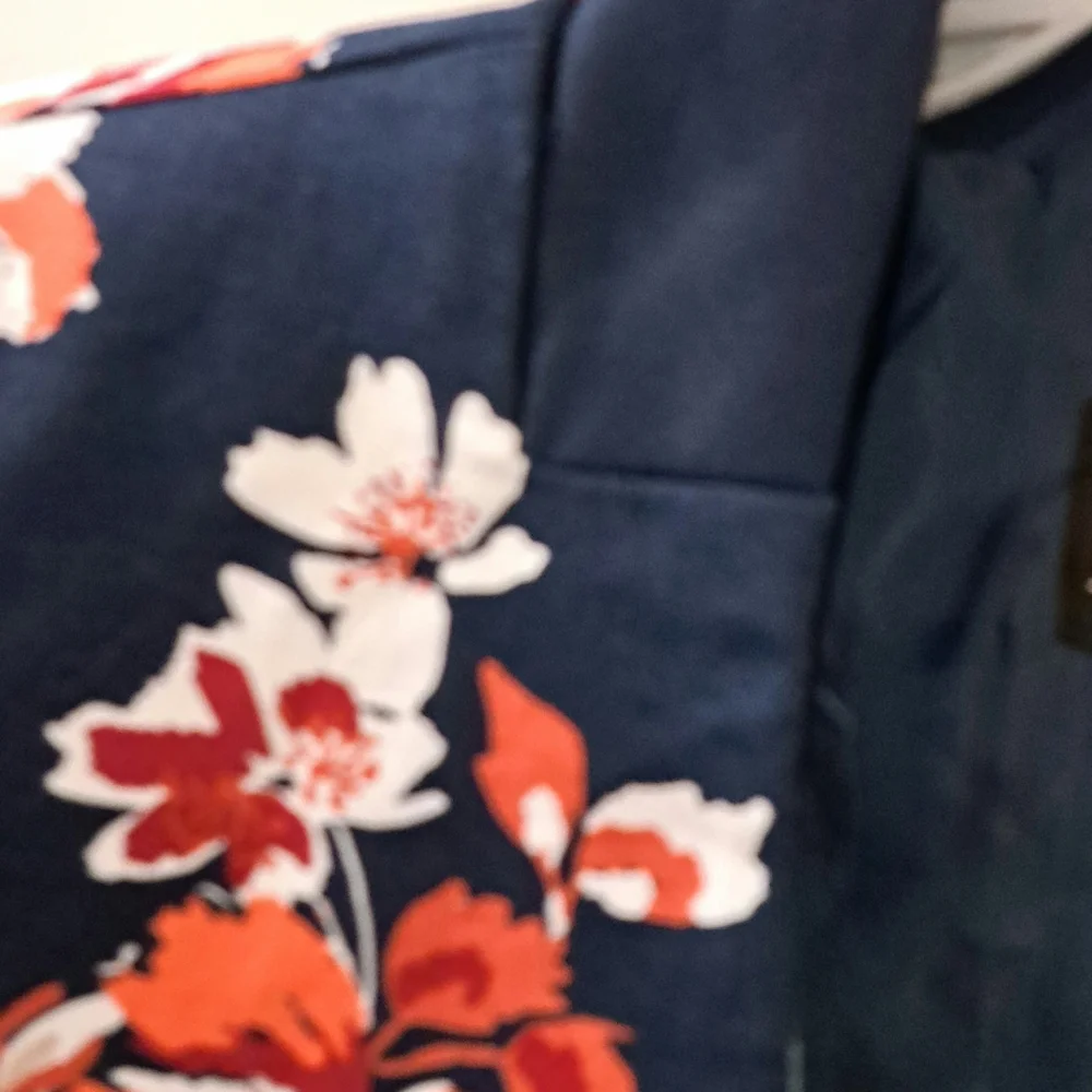 Simply Styled Floral blazer navy red blue Size M